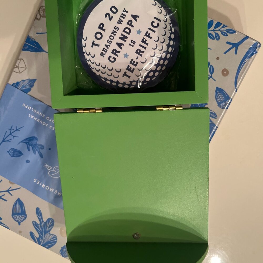 Grandpa Gift Box Golf Themed Note Cards + Memory Journal Keepsake‎ Set (new/hx)